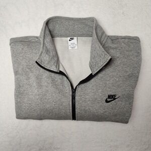 Nike Sweatshirt Mens 3XLT Gray 1/4 Zip Pullover Swoosh Logo Big Tall Club Fleece